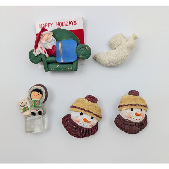 VTG Christmas Brooch Lot Snowbabies Boyd Bears Teddy Cat Snowman Santa Ornament - Picture 5 of 16